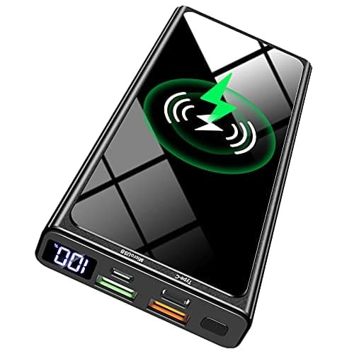 Wireless Portable Charger, Ultra Slim PD20W USB C Fast Charging 10000mAh Power Bank LED Display, External Battery Pack, Travel Essential Phone Powerbank for iPhone 17 16 Samsung S25 Google etc (black)