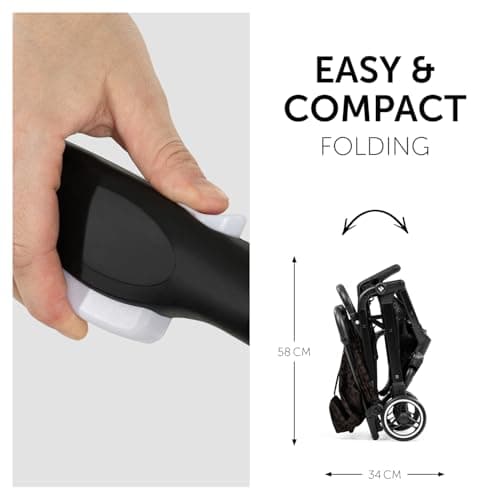hauck Travel N Care, Leo Black - Gold Winner Mother & Baby Awards 2024, Lightweight Travel Pushchair with Raincover, Suspension, Compact & Foldable, UPF 50+, Fully Reclining from Birth up to 22 kg — view 3