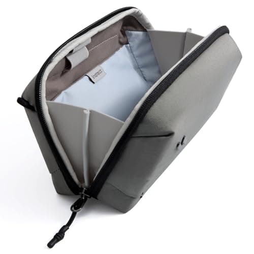 Inateck Portable Cable Organiser Bag, Splash-Resistant Travel Accessory Electronics Bag for Essentials, for Charger, Power Banks, Hubs, S, Grey