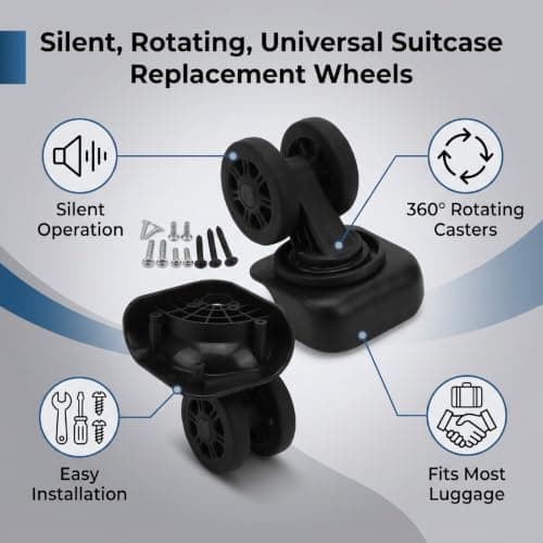 RiToEasysports Luggage Wheels Replacement, Silent ABS Universal Fit — view 3