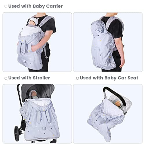 Orzbow Waterproof Baby Carrier Sun Cover, Grey Rabbit — view 3