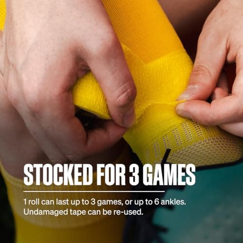 SPORTTAPE Football Sock Tape - 2 Rolls, 5cm x 4.5m, Yellow - Self-Adhesive — view 3
