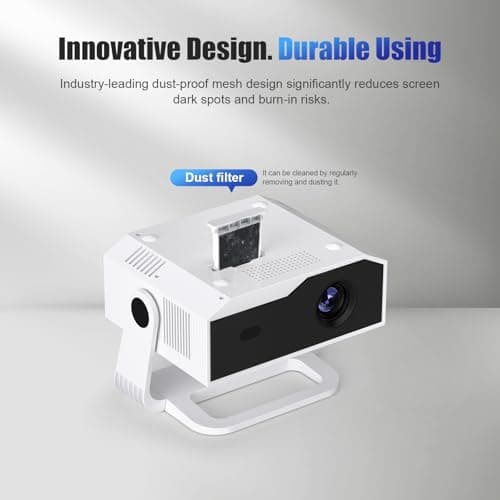 Smart Projector Android 14 Built-in Apps 270 ANSI, Support 4K&Native 1080P, Movie Projector for Bedroom Home Cinema Wifi6 and BT5.2, 270° Rotation 30db Low Noise Auto Keystone Mini Portable Projectors — view 6