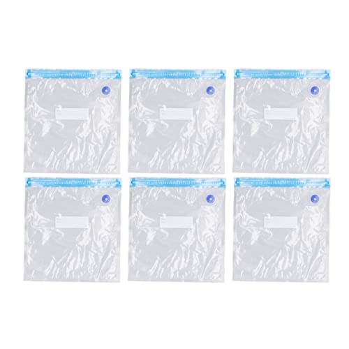 JYCRA 6 PCS Vacuum Storage Bags,Reusable Vacuum Sealer Bags,Mini Space Saver Vacuum Seal Storage Bags for Fruit Clothes(22x21cm)
