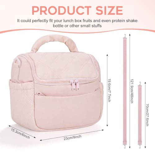 TranRantic Insulated Lunch Bags for Women, Lunch Box Bags (Pink) — view 2