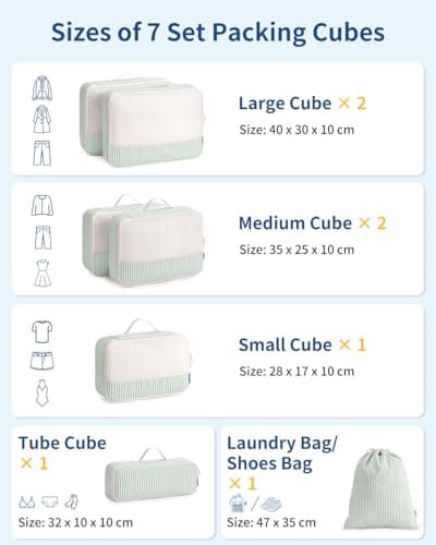 Narwey 7 Set Packing Cubes for Suitcases, Travel Organiser Bags for Luggage — view 2