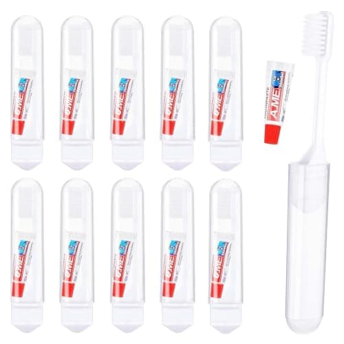 10-Pack,Travel Toothbrush Set,Foldable Mini for Toothbrush Travel, Soft