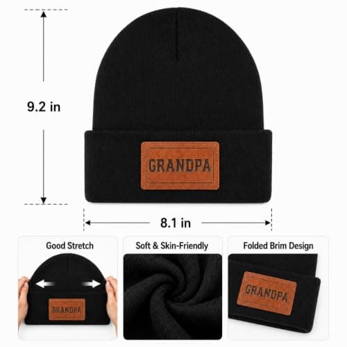 XIAOSLMP Grandpa Beanie for Men, Grandpa Gifts for Christmas Birthday — view 3