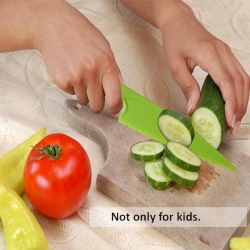 BANSHAN Toddler Knife for Chopping Safety Plastic Mini Chef Set for Kids Kitchen Pack of 3 Safe and Durable — view 4