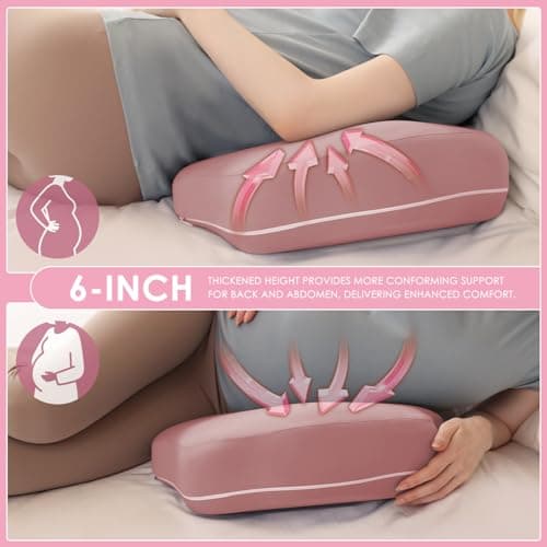Chilling Home Pregnancy Pillows for Sleeping, Memory Foam Maternity Pillow for Belly, Back, Adjustable and Portable Travel Wedge Pillow (Red, Height 15cm) — view 2