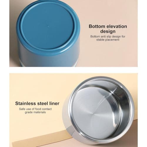 2PCS Insulated Jar for Hot Food, Stainless Steel Food Flask with Handles — view 4