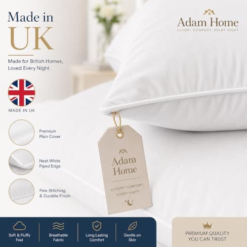 Adam Home Pillows 4 Pack Hotel Quality Side Sleeper Bounce Back Bed Pillow Quick rebound, Dust Proof Resistant Premium Filled Down Pillows Pack of 4 — view 6