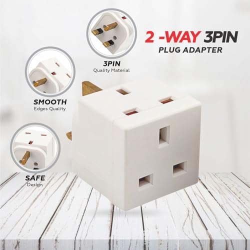 13A 3 Pin UK Plug Adapter – 2 Way Multi Plug Power Adaptor — view 2