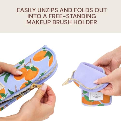 The Flat Lay Co Standing Makeup Brush Case, Mediterranean Oranges — view 3