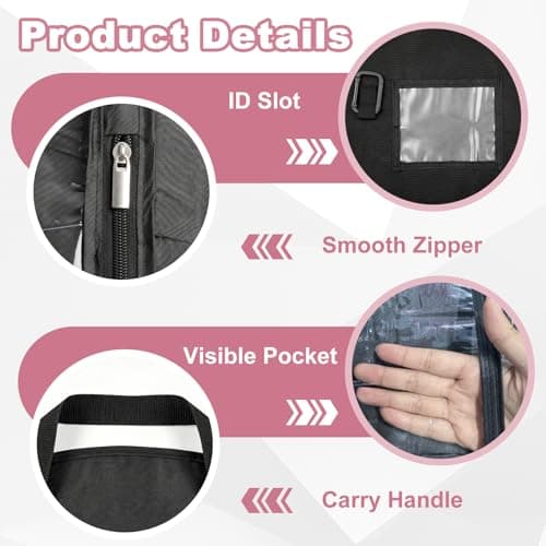 Dance Costume Bag, Foldable Garment Bag with Hanging Dress Storage, Waterproof Clothes Cover with 3 Zipper Pockets and ID Slot for Kids, Women and Travel Competitions, Oxford Cloth — view 3