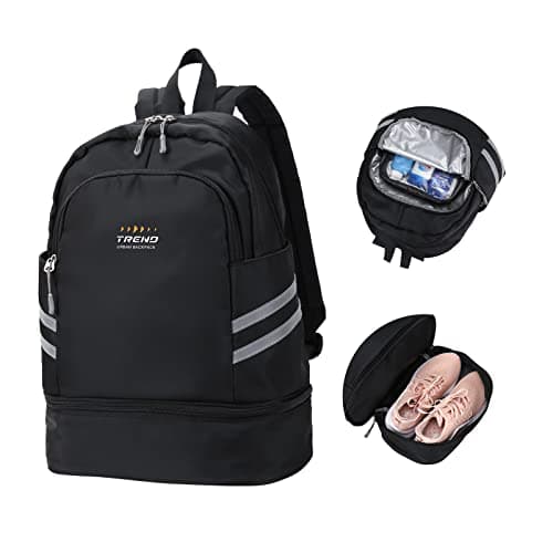 SZLX Gym Backpack for Women with Shoes Compartment & Wet Pocket Foldable Carry On Large Travel Laptop Backpack Waterproof Casual Daypack School Bag Sports Gym Bag for Swimming Yoga