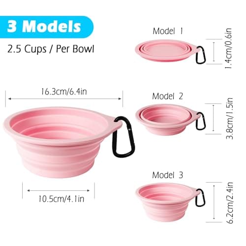 PetBonus 2-Pack Collapsible Dog Bowls, Portable Travel Dog Water Food Bowls — view 3
