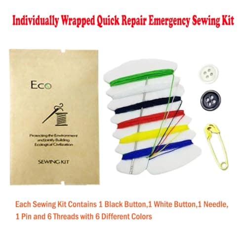 30Pcs Individually Wrapped Travel Quick Repair Emergency Sewing Kit; Portable Multipurpose Hotel Sewing Kit with Needles Button Threads Safety Pin for Home Hotel Travel Use; Outdoor Sewing Repairing T — view 2