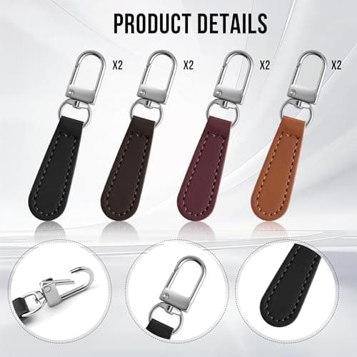 Deoward Zipper Pull Replacement PU Leather Handle Zipper Repair Tab (8 PCS) — view 4