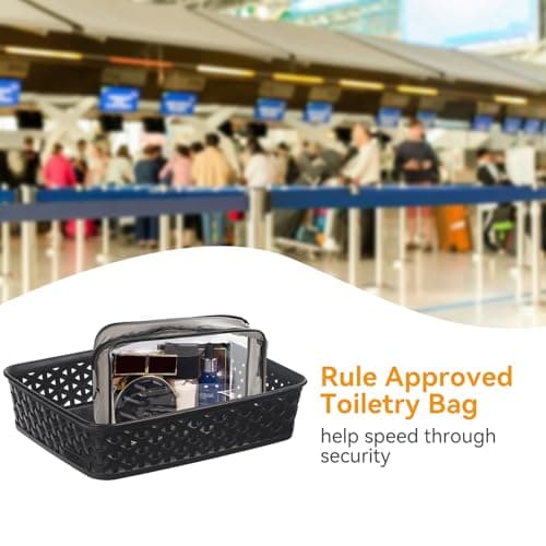2 Pcs Double-Sided See-Through Travel Toiletry Bags, Waterproof PVC Plastic — view 4