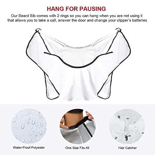 Beard Catcher Bib & Trimming Apron - Grooming Cape for Men — view 4
