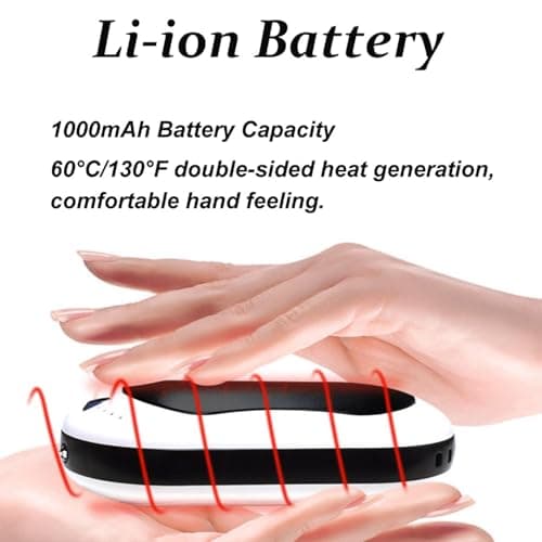 1Pcs Rechargeable Hand Warmer, Portable USB Hand Warmer Power Bank Electronic Pocket Heater with 3 Heat Settings for Men Women (Rose Gold) — view 5