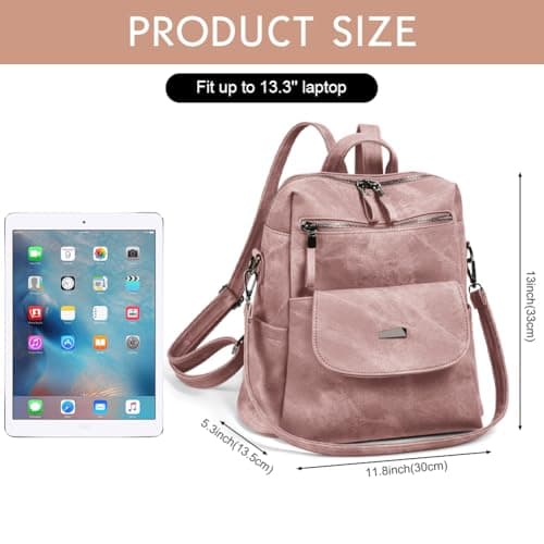 Aucuu Women Backpack, PU Leather Backpack, Fashion Ladies Backpack, PU Fashion Travel Multipurpose Shoulder Bag, Waterproof Anti-Theft Travel Lightweight Backpack, Handbag for Women & Girls — view 2