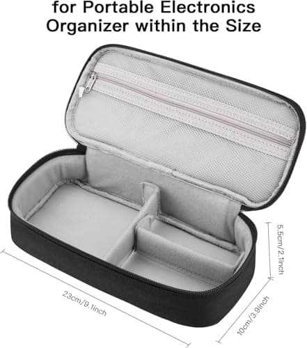 Yundoor Cable Organizer Bag, Electronic Organizer Travel Case for Charger & Cords, Travel Accessories, Portable Power Bank (Black) — view 3