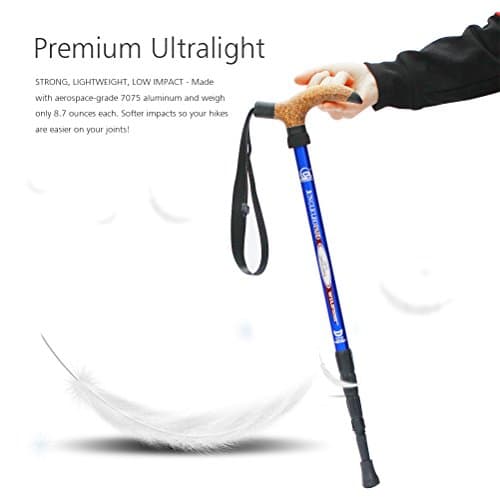 BAITER Cork Handle Retractable Aviation Aluminum Alloy Alpenstock Adjustable Telescopic Pole Anti Shock Walking Hiking Stick … — view 3