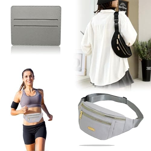 BAIYSFFG Fanny Pack Fashionable Waist Bag Unisex Fashion Waist Bag Casual Travel Bum Bag with 3 Zipper Pockets for Women Men Sports Running Hiking Jogging (Grey) — view 4