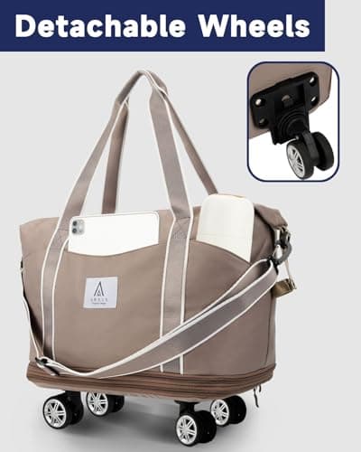 Arxus Rolling Duffle Bag with Wheels 25-55L Travel Handbag Carry-On Luggage — view 3