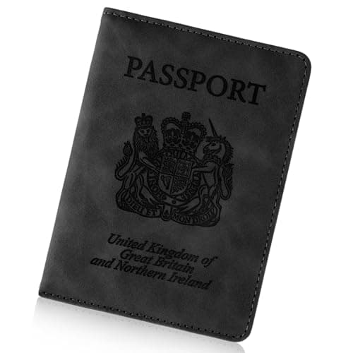Cinocratic Passport Holder for Travel Accessories,RFID Blocking PU Leather Passport Cover Wallet Card Case for Men and Women (Black)