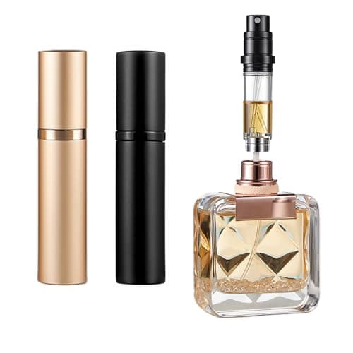 Vinuwu Refillable Perfume Atomiser 2 Pack 5ml (Black+Gold)