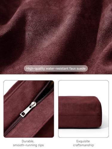 KALIDI FANCY FOREST Suede Tote Bag for Women, Multi Pockets Hobo Shoulder Bag, Large Fashion Handbag for School Work Shopping Travel Daily Use - burgundy — view 5