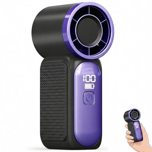 Portable Handheld Mini Fan, 20000 RPM High Speed Turbo Personal Fan, 3 Speeds with LED Display, Pocket Design USB Rechargeable Handheld Fan for Travel, Makeup, Commute, Outdoor Summer Essentials — view 2