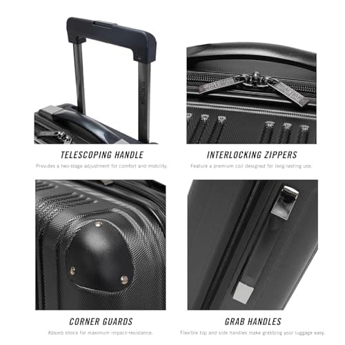 Kenneth Cole Reaction Out of Bounds Lightweight Hardshell 4-Wheel Spinner Luggage, Charcoal, Standard Size, Check it Out — view 6