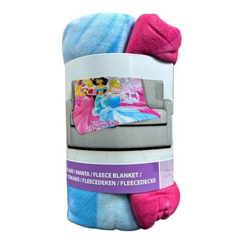 TDL Princess Fleece Blanket for Kids – Super Soft Cuddly Throw Fleece 100x140cm – Pink Princesses Bedding Gift for Girls Bedroom Sofa Bed - Childrens Blankets Character Themed — view 3