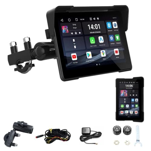 Qzonnect 7" Android 13 Motorcycle Sat Nav, Wireless CarPlay Auto TPMS