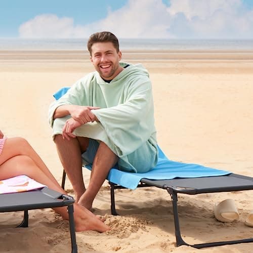 Brentfords Towel Poncho Adult Hooded Large Bath Swim Surf Beach Absorbent Microfiber Dry Changing Robe for Men Boys Quick Dry, Sage Green — view 2