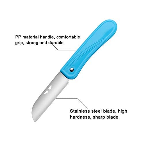 Fruit Knife, 4 Pieces of New Foldable Small Kitchen Knife, Exquisite and Beautiful, Small and Easy to Carry，Suitable for Most Types of Vegetables and Fruits(red, Blue,Green,Yellow) — view 6