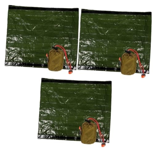 BESPORTBLE 3 Sets Sleeping Thermal Blanket Emergency Waterproof Camp Kit Air Pouch Inflatable Liner Tent Sleep Sack Wearable Traveling Backpack Sleep Bags for Adults Aluminum Film