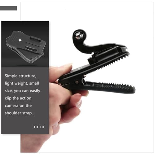 KICHOUSE Backpack Camera Mount 360° Rotation PC Black Clip for Travel — view 3