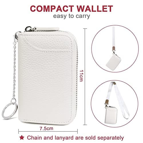 GADIEMKENSD Women Credit Card Holders Small RFID Wallet Zipper for Travel Leather Accordion Wallets Inserts Case Business Cards Organizer id Compact Credit Card Slots Cash Slots White — view 3