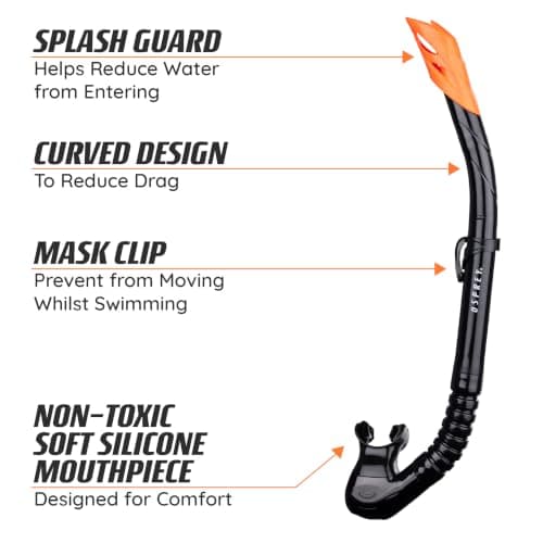 Osprey Adult Snorkel Set with Tempered Glass Mask & Semi-Dry Snorkel — view 5