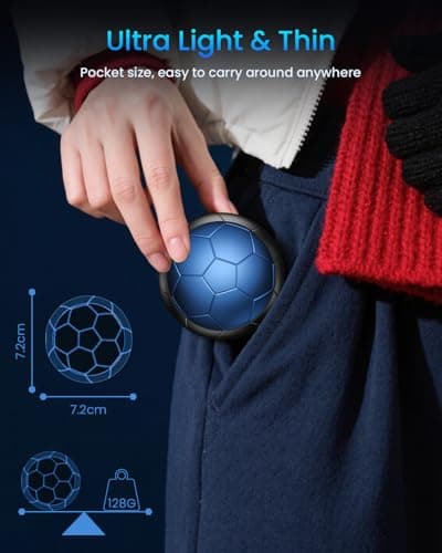 Magnetic Hand Warmers Rechargeable, 2 Pack Reusable Electric Hand Warmer with 20Hrs Warmth & 3 Levels Heat, Portable Pocket Heater for Cold Weather, Outdoor, Indoor(Blue) — view 5