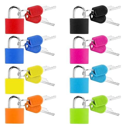 8 Pack Suitcase Locks with Keys, Small Travel Luggage Lock