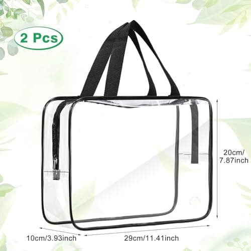 Yixinhe 2 Pack Clear Toiletry Bag for Travel, Large Makeup Wash Bag — view 2