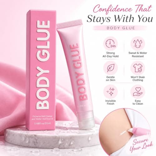 Body Glue for Clothes & Skin, Clear Non-Slip Adhesive for Stockings, 20 ml — view 2