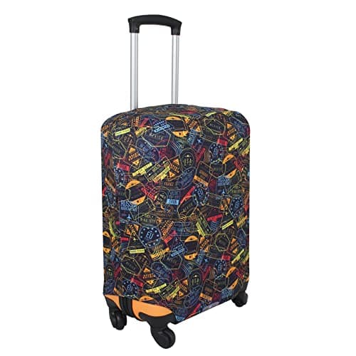 Explore Land Travel Luggage Cover Washable Suitcase Protector - Fits 18-22 Inch Luggage, Stamp S — view 2