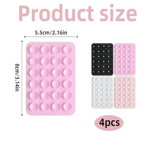 Ginddy Silicone Suction Phone Case Holder,4 PCS Silicone Suctions Phone Holder,Phones Suction Pad with 24 Suctions Cups,Strong Adhesive Phones Mount for Mirror,Glass & Car Dashboard — view 5